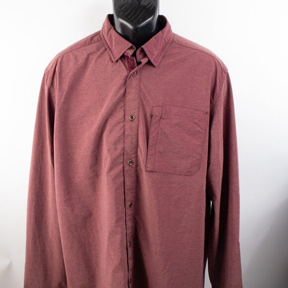 Swiss Tech Performance Men's XL Long Sleeve Button Shirt Red - Picture 1 of 8